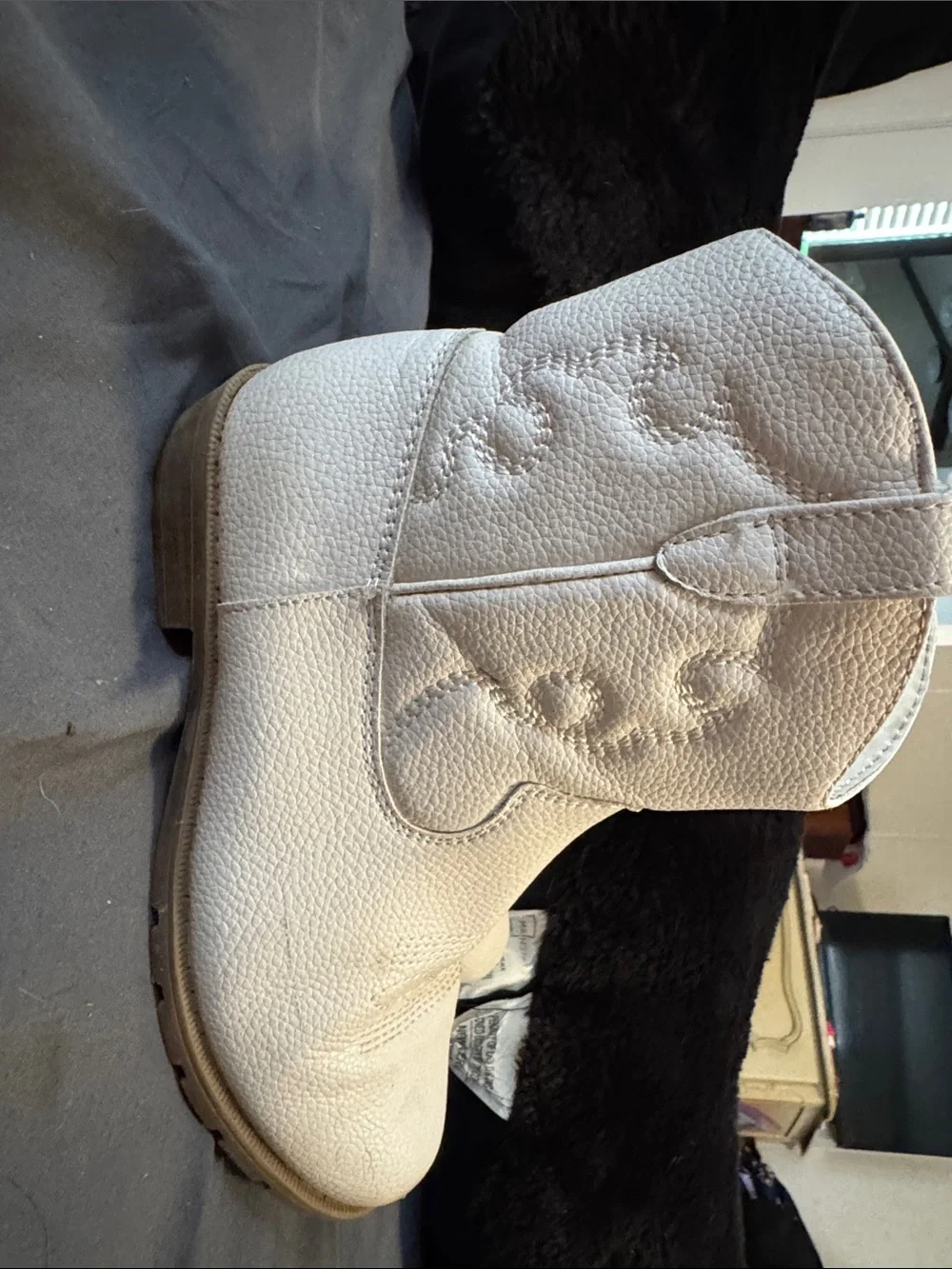 Cat & Jack Cream Kids Western Boots